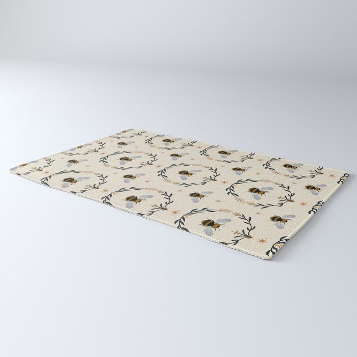 Ode to the Bumblebee (in cream) Rug Gallery Image 3