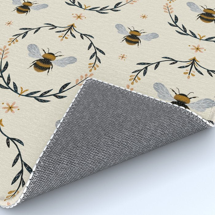 Ode to the Bumblebee (in cream) Rug Gallery Image 4