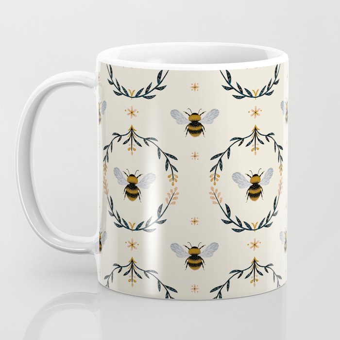Ode to the Bumblebee (in cream) Coffee Mug Gallery Image 3