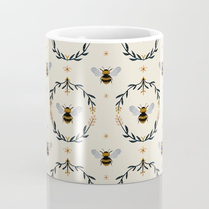 Ode to the Bumblebee (in cream) Coffee Mug Gallery Image 4