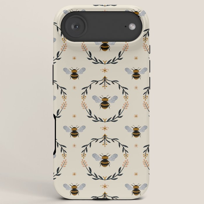 Ode to the Bumblebee (in cream) iPhone Case Gallery Image 6