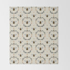 Ode to the Bumblebee (in cream) Throw Blanket Gallery Image 2
