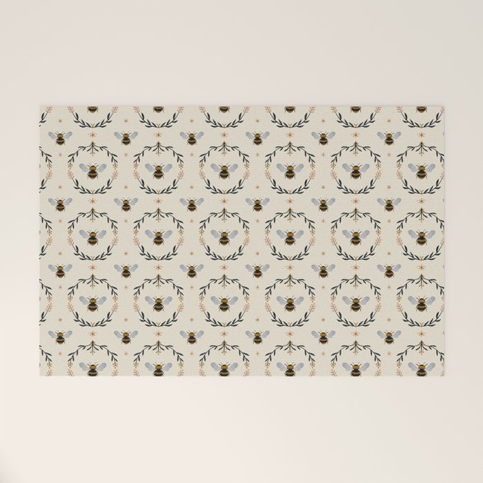 Ode to the Bumblebee (in cream) Welcome Mat Gallery Image 1