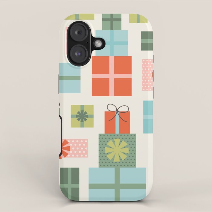 Retro Christmas Presents iPhone Case Gallery Image 1