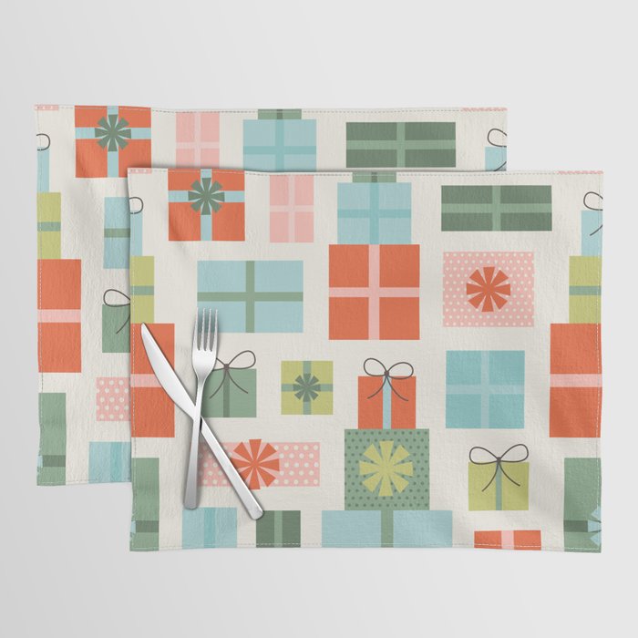 Retro Christmas Presents Placemat Gallery Image 1