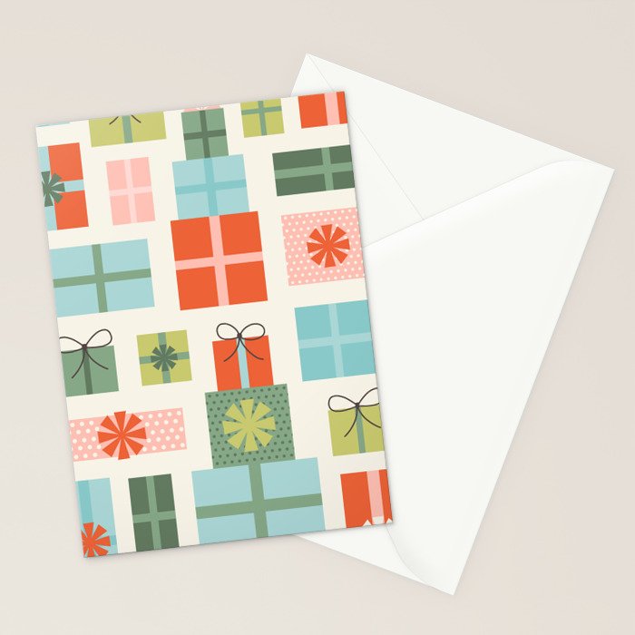 Retro Christmas Presents Stationery Card Gallery Image 2