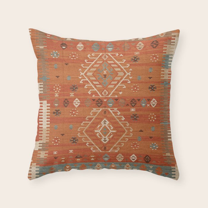 Heritage Traditional Moroccann Rug Design Throw Pillow