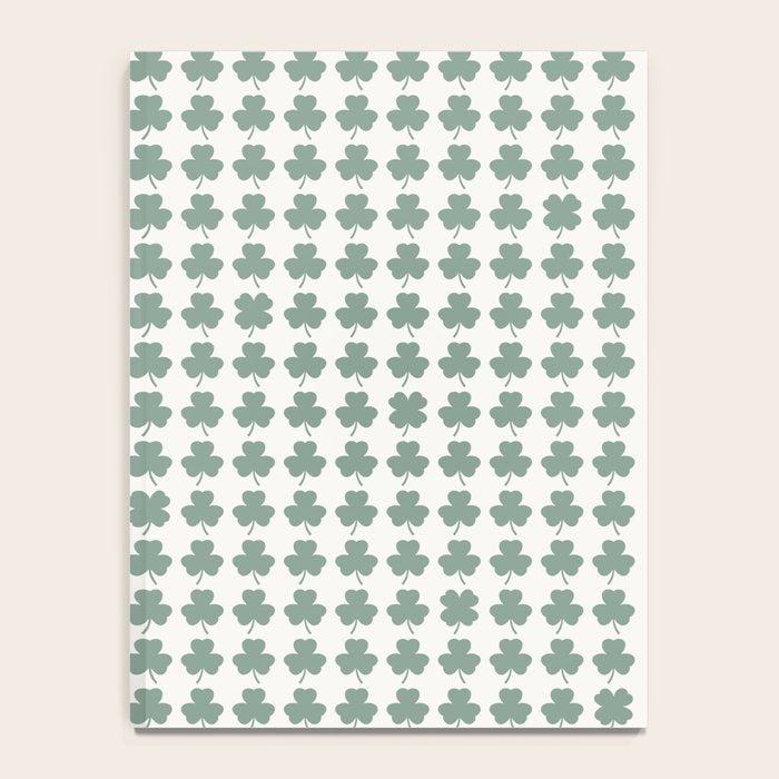 Clovers XXXII Sage Green Botanical Pattern Notebook Gallery Image 4