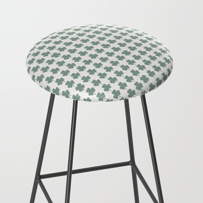 Clovers XXXII Sage Green Botanical Pattern Stool Gallery Image 2