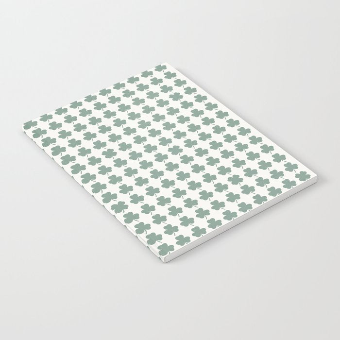 Clovers XXXII Sage Green Botanical Pattern Notebook Gallery Image 1