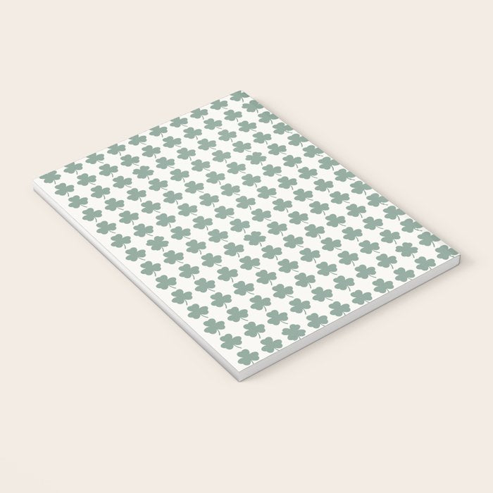 Clovers XXXII Sage Green Botanical Pattern Notebook Gallery Image 3