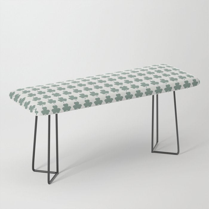 Clovers XXXII Sage Green Botanical Pattern Bench Gallery Image 1