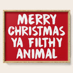 Merry Christmas Ya Filthy Animal, Funny, Saying Serving Tray Gallery Image 1