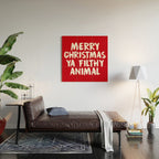 Merry Christmas Ya Filthy Animal, Funny, Saying Wood Wall Art Gallery Image 2