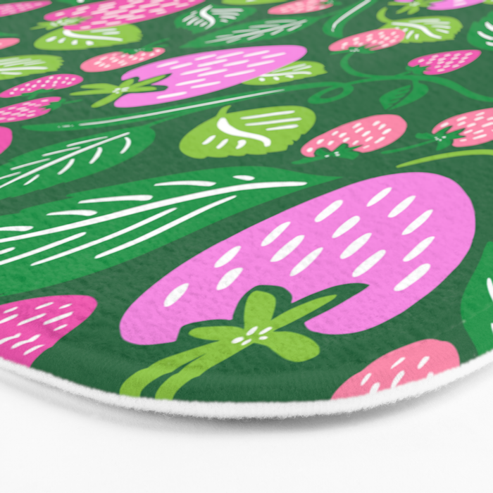 Strawberry Fields - Pink and Green Bath Mat Gallery Image 3