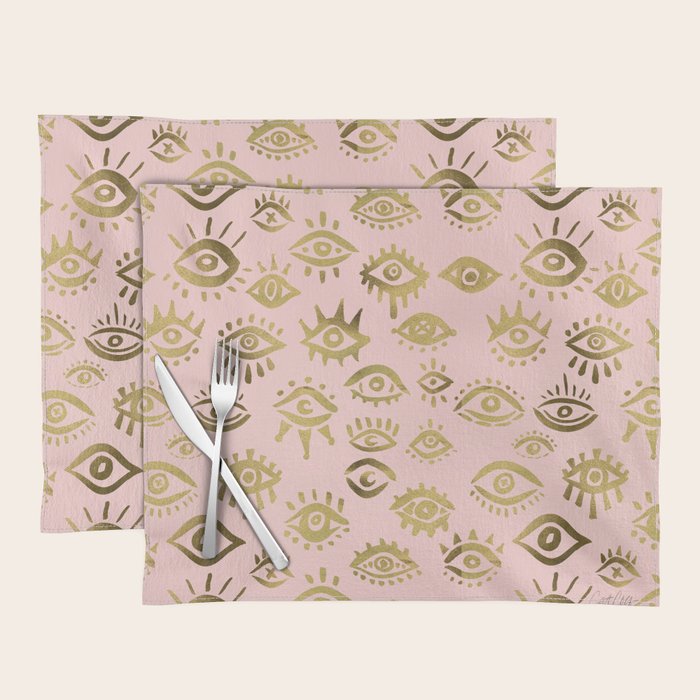 Mystics Eyes - Blush & Gold Placemat Gallery Image 1