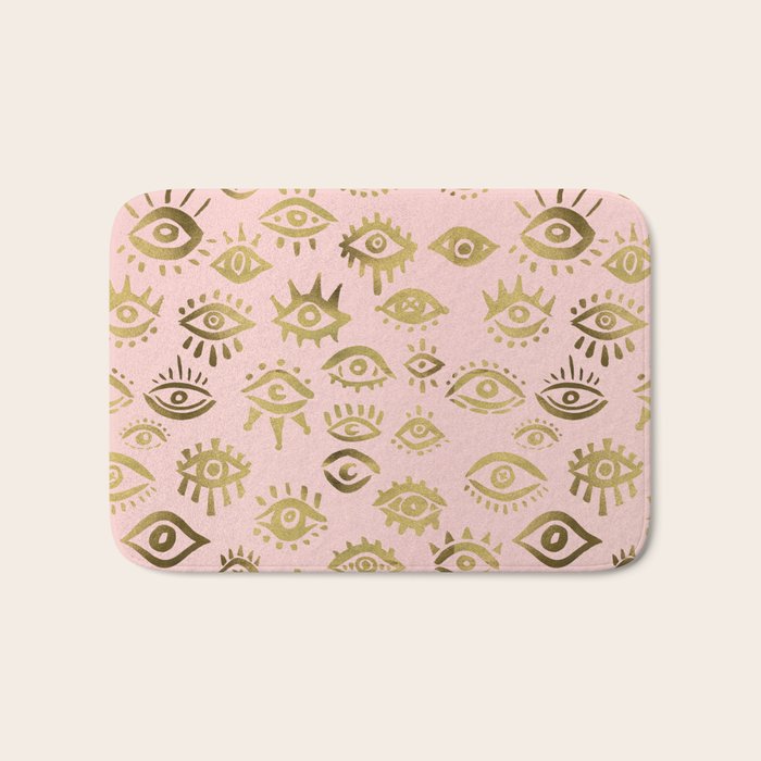 Mystics Eyes - Blush & Gold Bath Mat Gallery Image 1