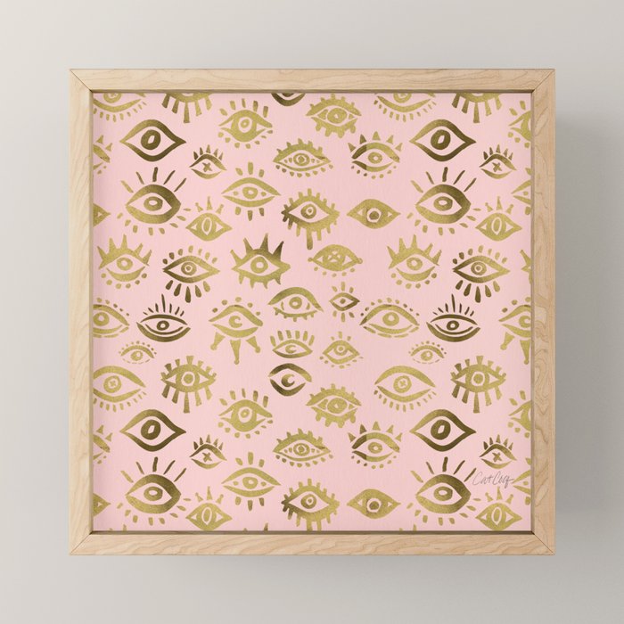 Mystics Eyes - Blush & Gold Mini Art Print Gallery Image 1