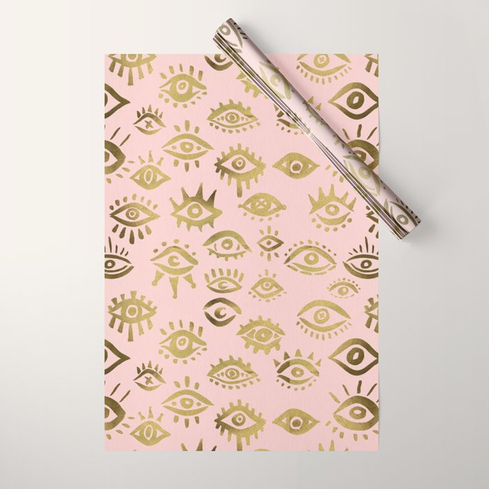 Mystics Eyes - Blush & Gold Wrapping Paper Gallery Image 1