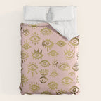 Mystics Eyes - Blush & Gold Duvet Cover Gallery Image 6
