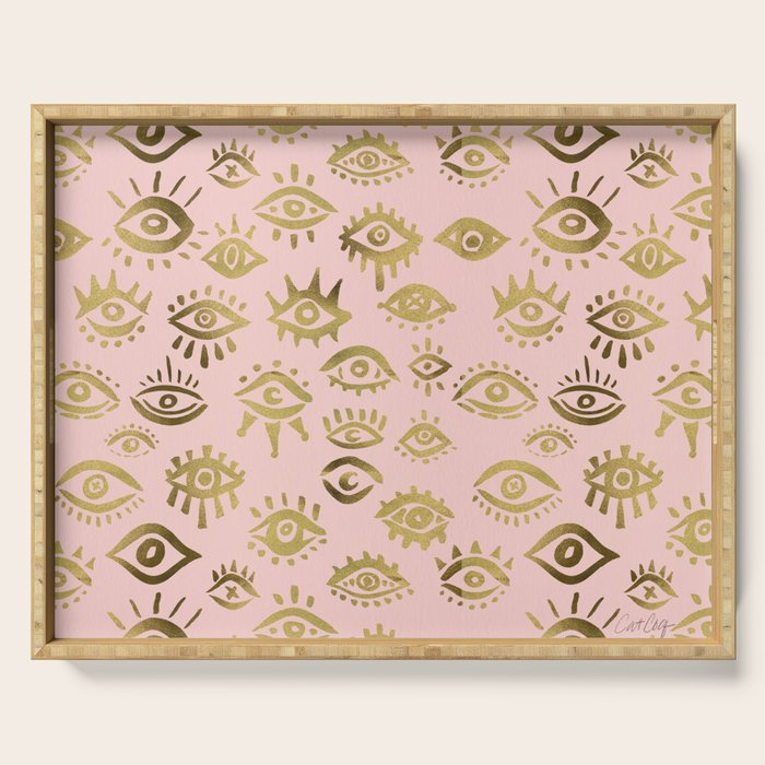 Mystics Eyes - Blush & Gold Serving Tray Gallery Image 1