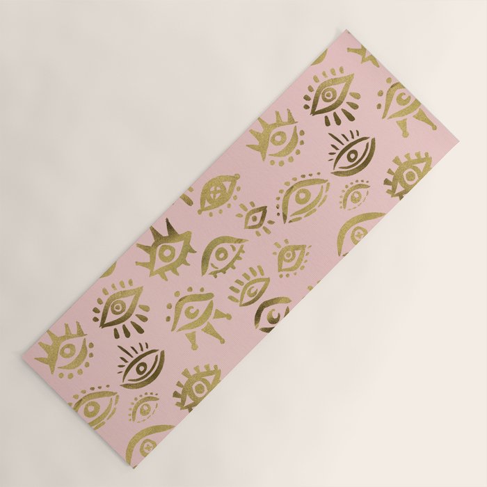 Mystics Eyes - Blush & Gold Yoga Mat Gallery Image 1