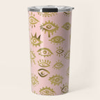 Mystics Eyes - Blush & Gold Travel Mug Gallery Image 1
