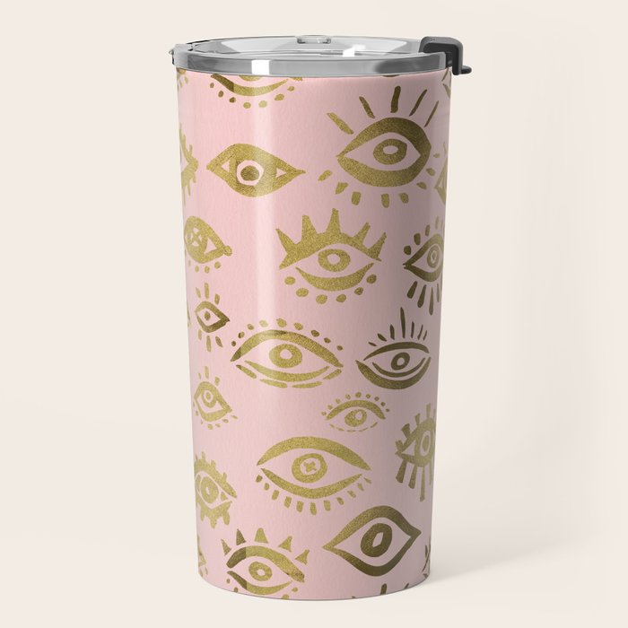 Mystics Eyes - Blush & Gold Travel Mug Gallery Image 2