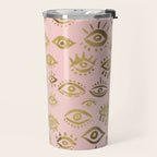 Mystics Eyes - Blush & Gold Travel Mug Gallery Image 2
