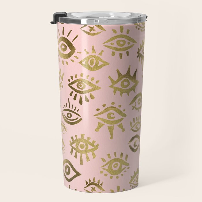 Mystics Eyes - Blush & Gold Travel Mug Gallery Image 3