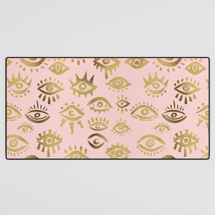 Mystics Eyes - Blush & Gold Desk Mat Gallery Image 3