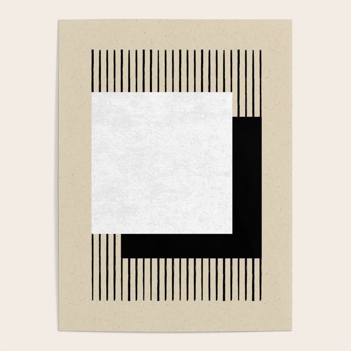 Square black and white Stripes Poster Gallery Image 4