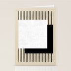 Square black and white Stripes Stationery Card Gallery Image 2