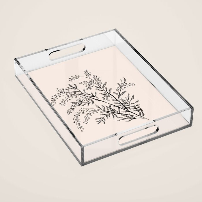 Minimal Acacia Branch Acrylic Tray Gallery Image 1