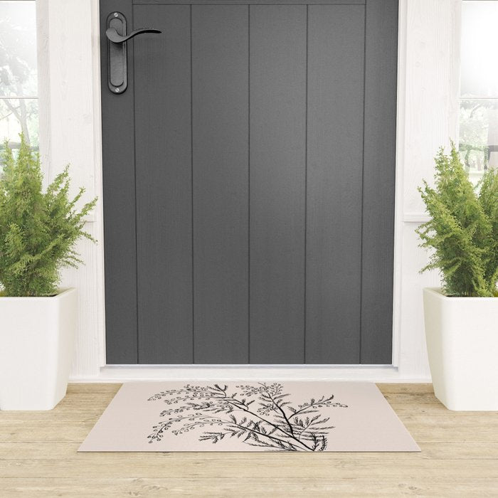 Minimal Acacia Branch Welcome Mat Gallery Image 3
