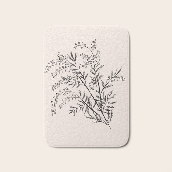 Minimal Acacia Branch Bath Mat Gallery Image 1