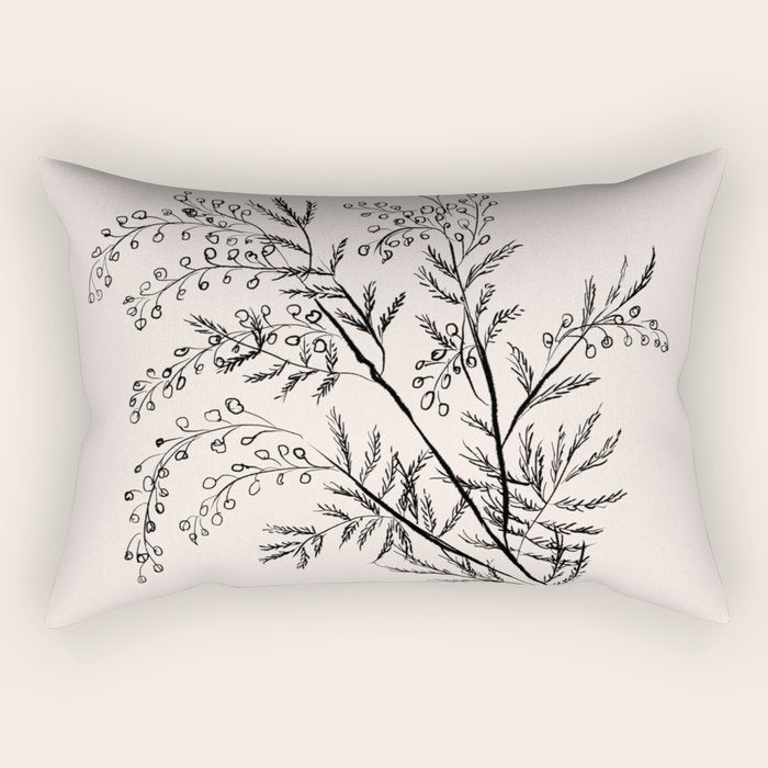Minimal Acacia Branch Rectangular Pillow Gallery Image 2