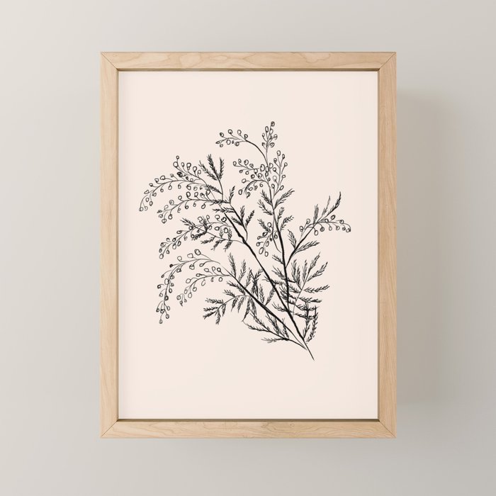 Minimal Acacia Branch Mini Art Print Gallery Image 1
