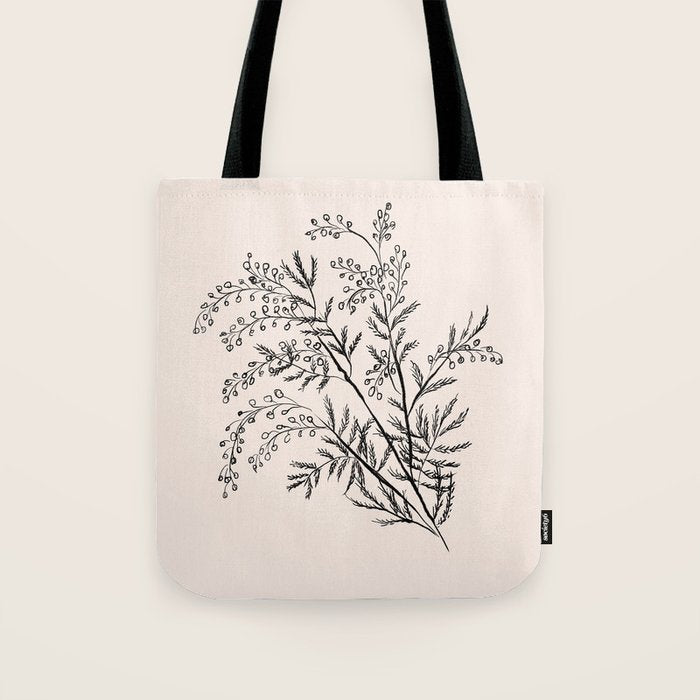 Minimal Acacia Branch Tote Bag Gallery Image 1