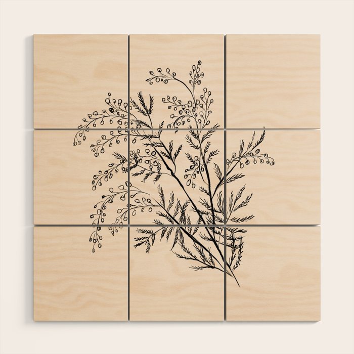Minimal Acacia Branch Wood Wall Art Gallery Image 1