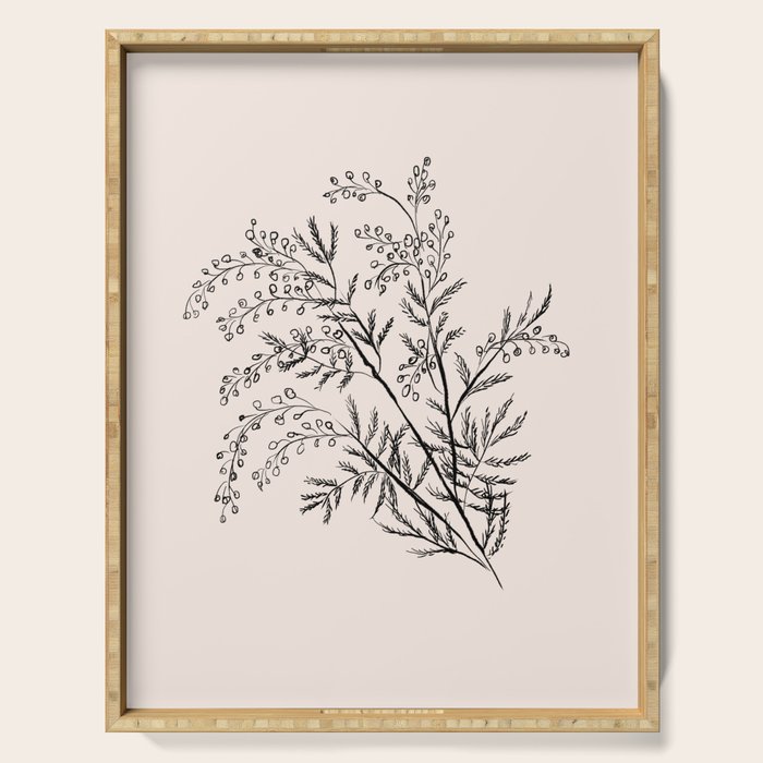 Minimal Acacia Branch Serving Tray Gallery Image 1