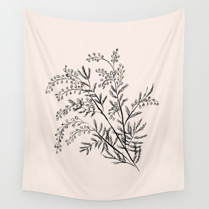 Minimal Acacia Branch Wall Tapestry Gallery Image 4