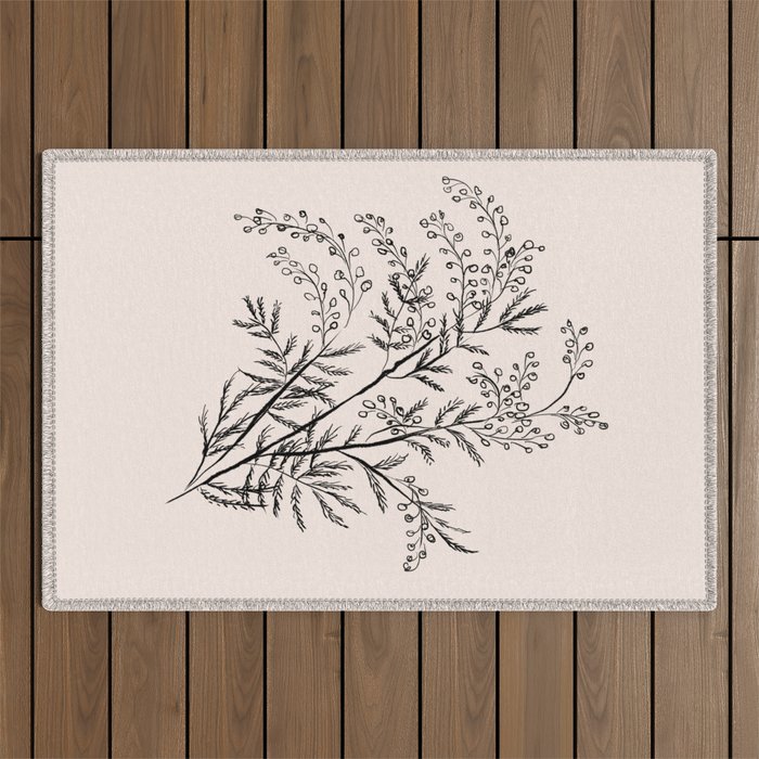 Minimal Acacia Branch Outdoor Rug Gallery Image 1