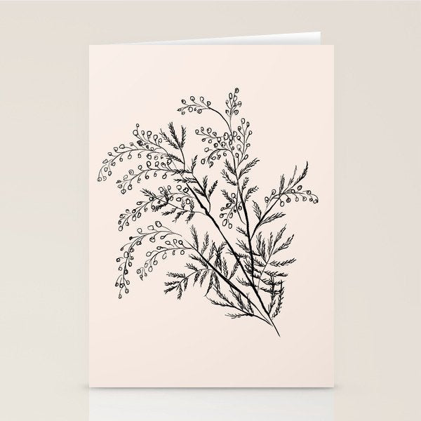 Minimal Acacia Branch Stationery Card Gallery Image 2