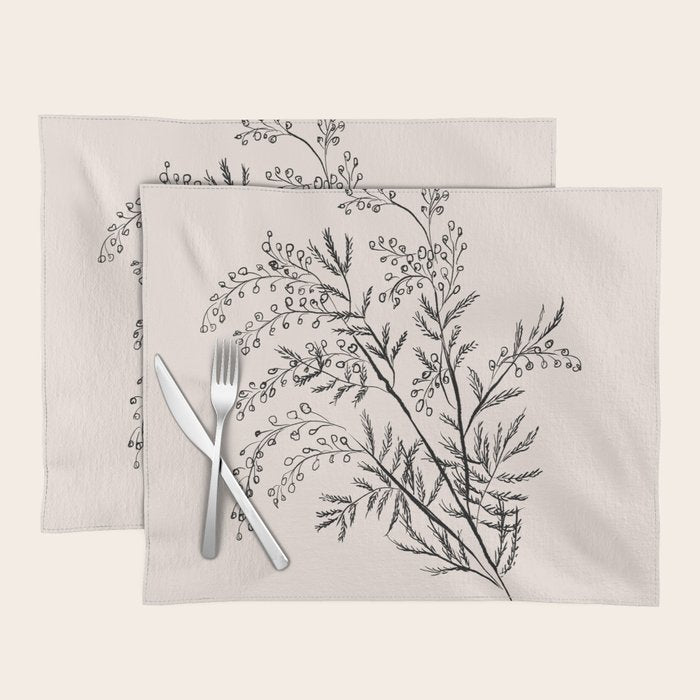 Minimal Acacia Branch Placemat Gallery Image 1