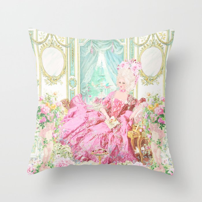 Marie Antoinette, Patisserie Jardin Throw Pillow Gallery Image 6