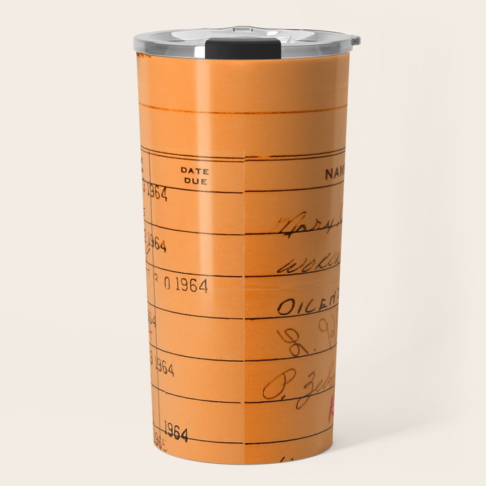 Library Card 23322 Orange Travel Mug Gallery Image 1
