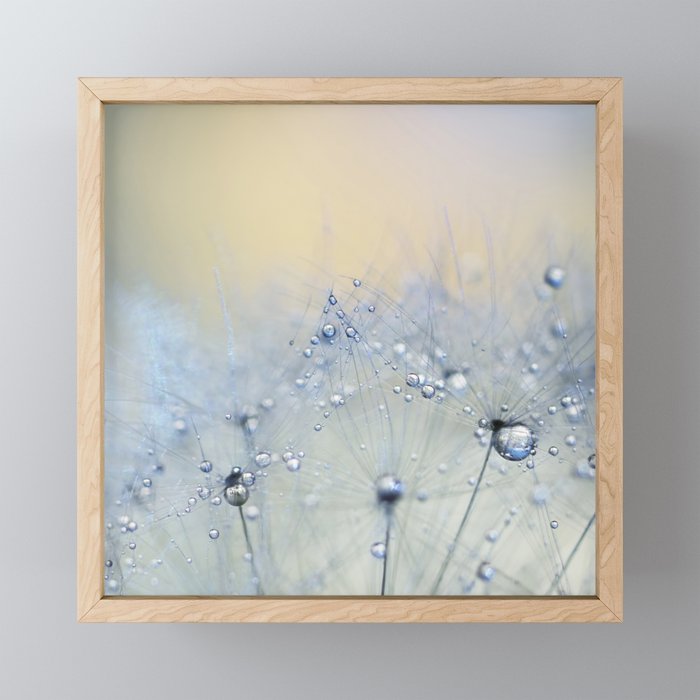 flower photography - dandelion - pastel yellow baby blue floral Mini Art Print Gallery Image 1
