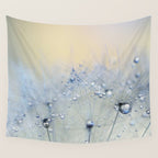 flower photography - dandelion - pastel yellow baby blue floral Wall Tapestry Gallery Image 4