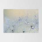 flower photography - dandelion - pastel yellow baby blue floral Rug Gallery Image 2